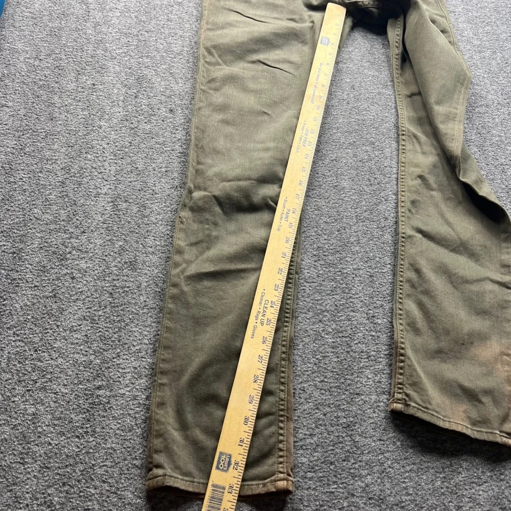 Hudson Pants Mens 31 Olive Green Fits 31x33 Blake Slim Ares M275DLE Button Fly‎